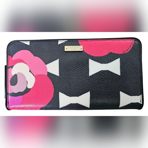 Kate Spade New York  Black and Red Long Wallet, story book lining, New In Box. - Picture 2 of 7